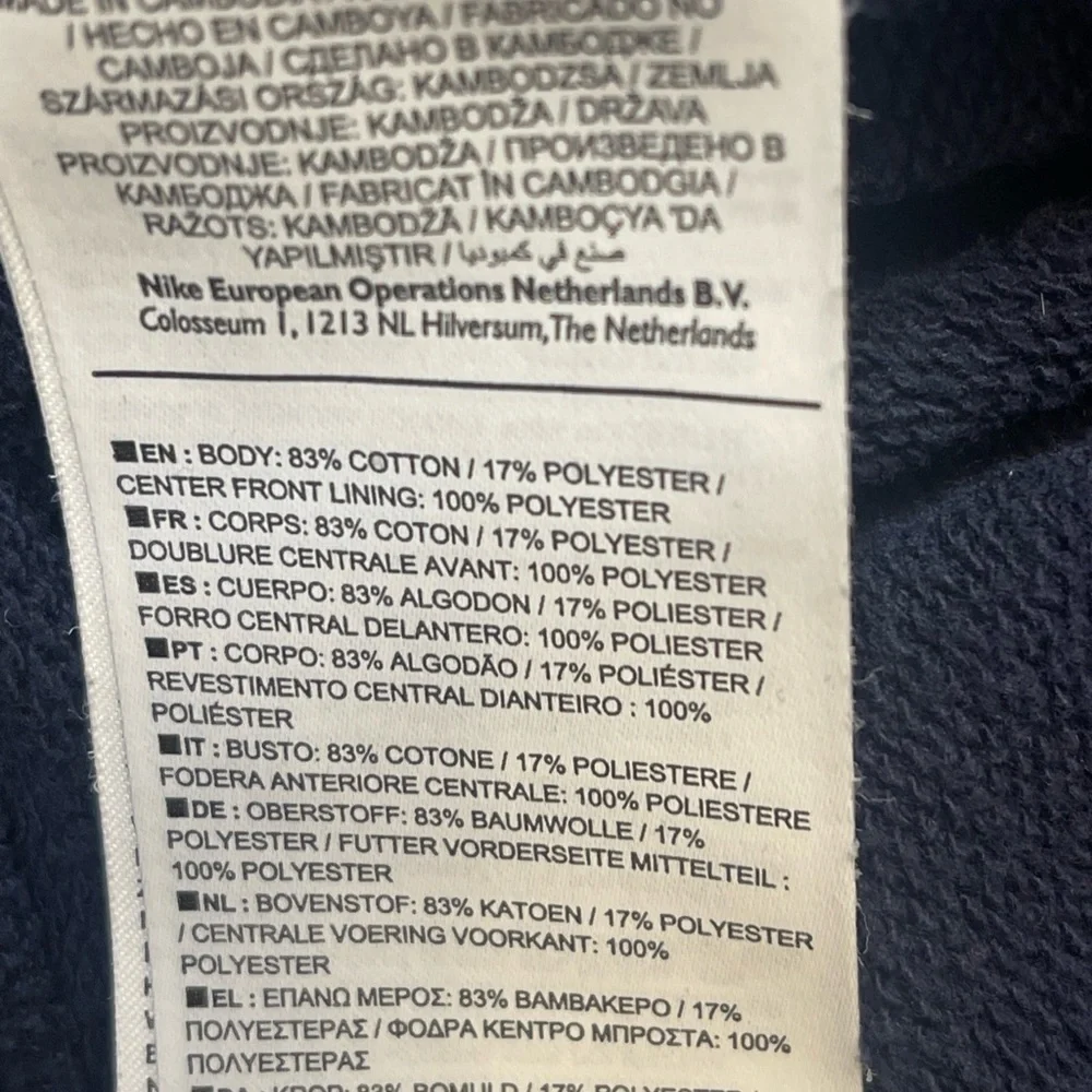 Nike Quarter Zip Tennis Pullover Sweatshirt Navy Blue Size Medium - Picture 9 of 9